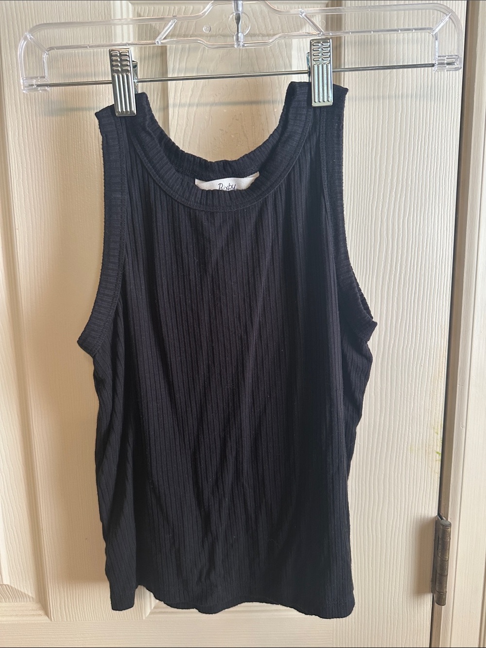 Kids Black Ribbed Tank Top